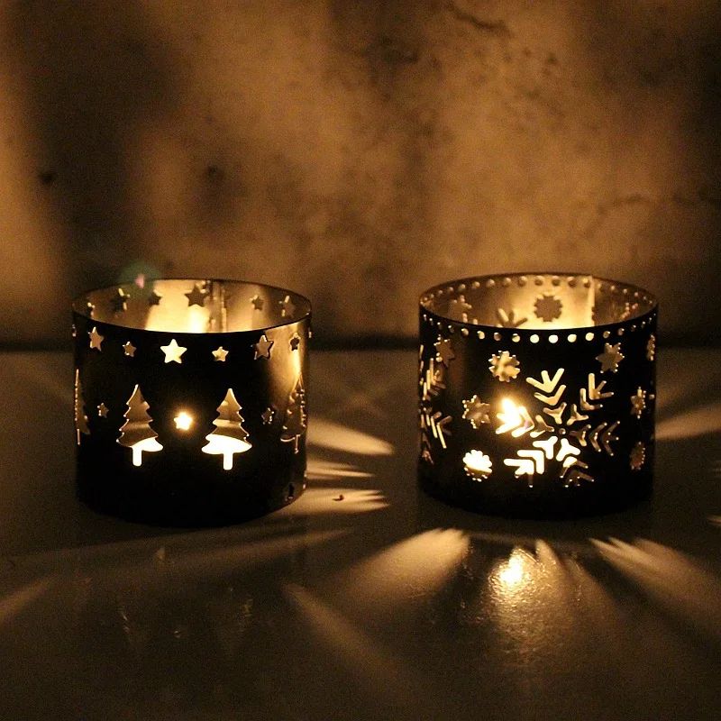 Vintage Snowflake Deer Candle Holder – Elegant Christmas candle holder for Festive Table Decor