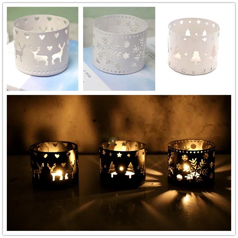 Vintage Snowflake Deer Candle Holder – Elegant Christmas candle holder for Festive Table Decor
