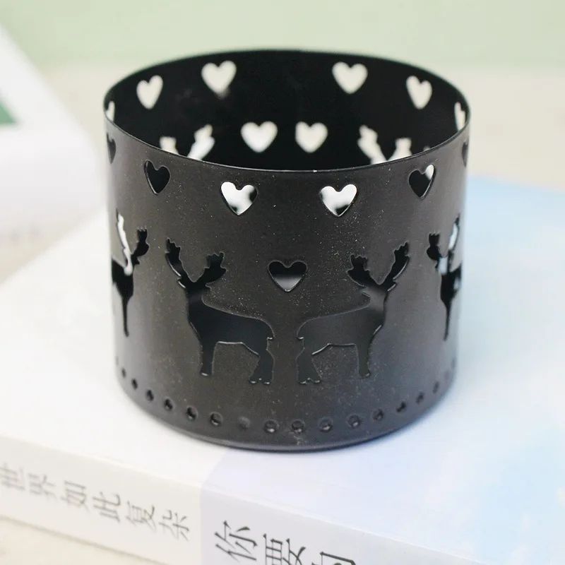 Vintage Snowflake Deer Candle Holder – Elegant Christmas candle holder for Festive Table Decor