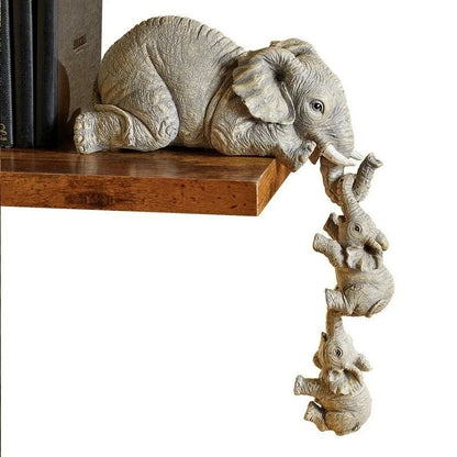 Heartwarming Elephant Family Figurines Set – 3-Piece elephant figurines for Home Decor