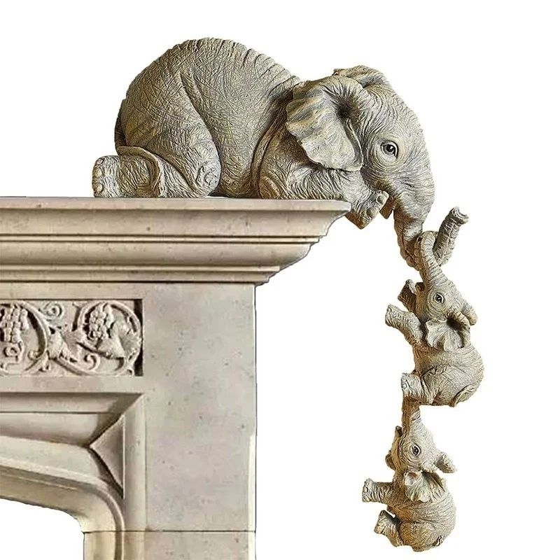 Heartwarming Elephant Family Figurines Set – 3-Piece elephant figurines for Home Decor