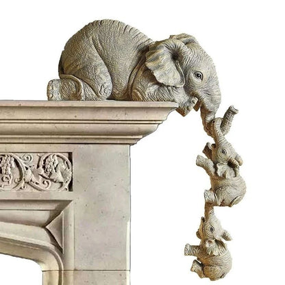Heartwarming Elephant Family Figurines Set – 3-Piece elephant figurines for Home Decor