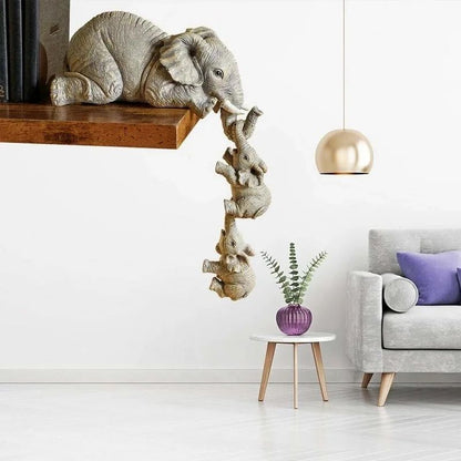 Heartwarming Elephant Family Figurines Set – 3-Piece elephant figurines for Home Decor