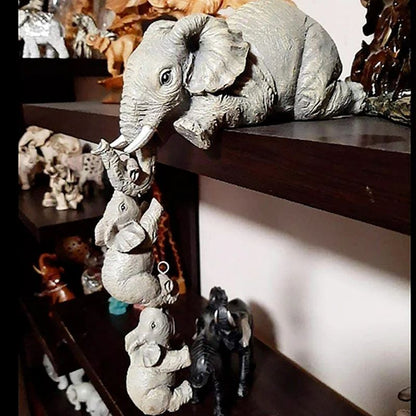 Heartwarming Elephant Family Figurines Set – 3-Piece elephant figurines for Home Decor