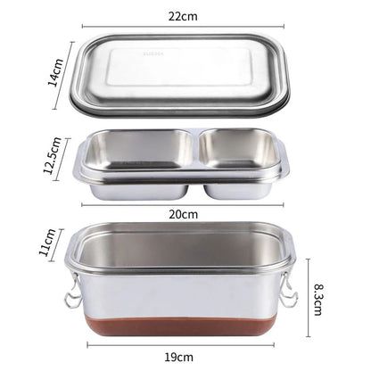 Stainless Steel Double-Layer 1200 ml Bento Lunch Box