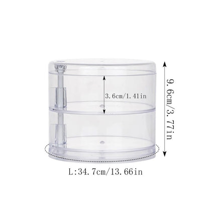 Rotating Jewelry Storage Box – Multi-Layer Round Makeup & Accessory Organizer