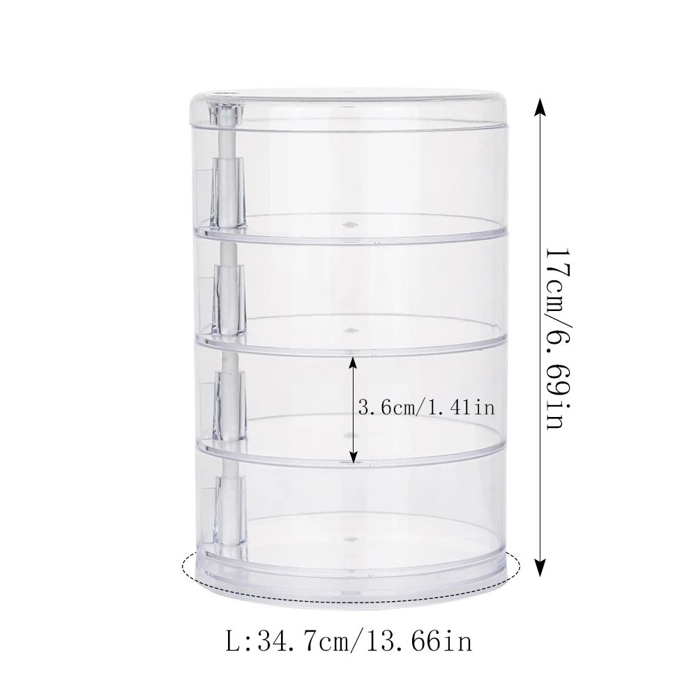 Rotating Jewelry Storage Box – Multi-Layer Round Makeup & Accessory Organizer