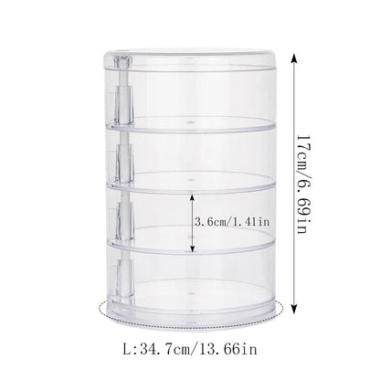 Rotating Jewelry Storage Box – Multi-Layer Round Makeup & Accessory Organizer