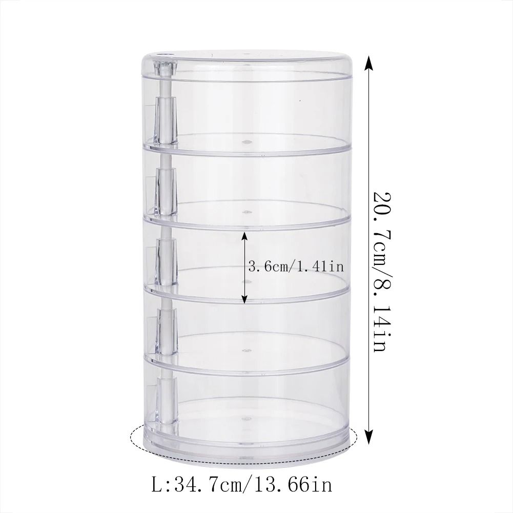 Rotating Jewelry Storage Box – Multi-Layer Round Makeup & Accessory Organizer