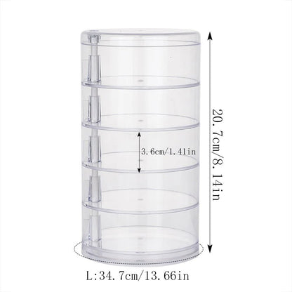 Rotating Jewelry Storage Box – Multi-Layer Round Makeup & Accessory Organizer