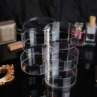 Rotating Jewelry Storage Box – Multi-Layer Round Makeup & Accessory Organizer
