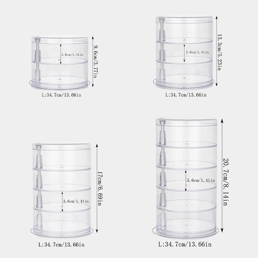Rotating Jewelry Storage Box – Multi-Layer Round Makeup & Accessory Organizer