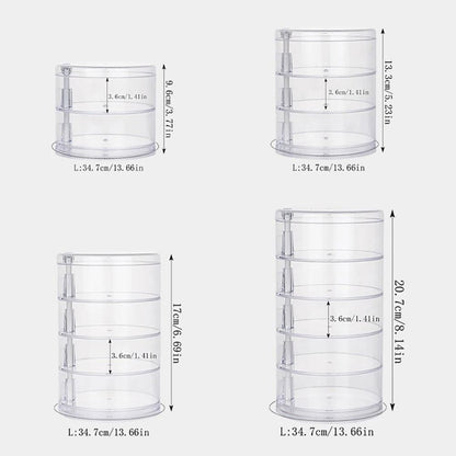 Rotating Jewelry Storage Box – Multi-Layer Round Makeup & Accessory Organizer