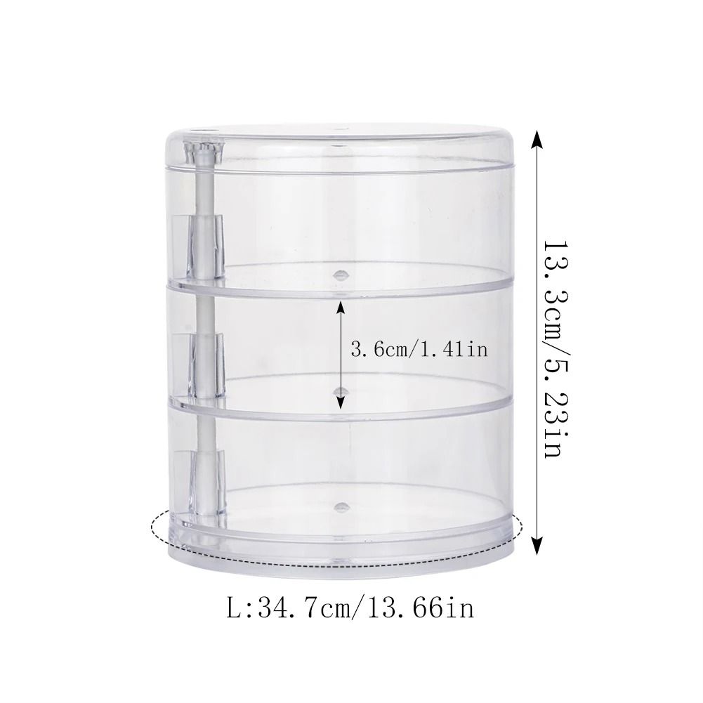 Rotating Jewelry Storage Box – Multi-Layer Round Makeup & Accessory Organizer