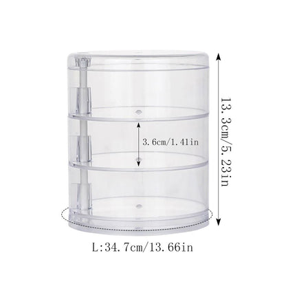 Rotating Jewelry Storage Box – Multi-Layer Round Makeup & Accessory Organizer