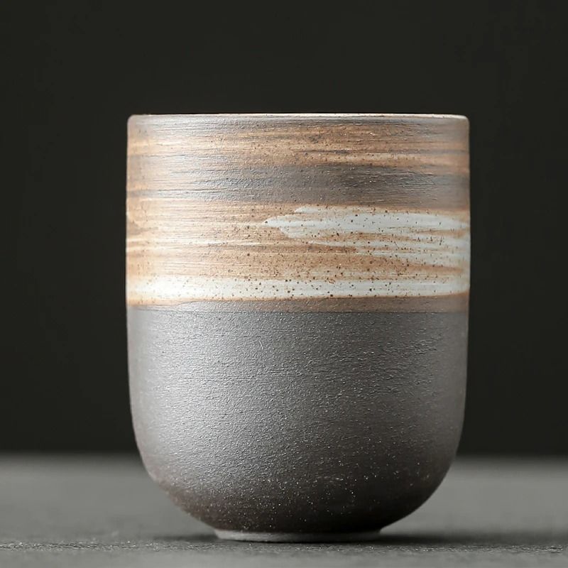Vintage Japanese Stoneware Cup – Handcrafted Porcelain Kung Fu Tea & Sake Mug