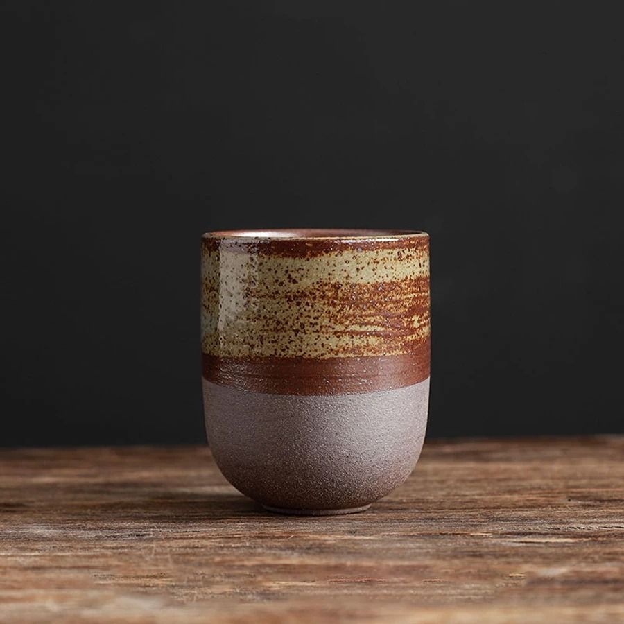 Vintage Japanese Stoneware Cup – Handcrafted Porcelain Kung Fu Tea & Sake Mug