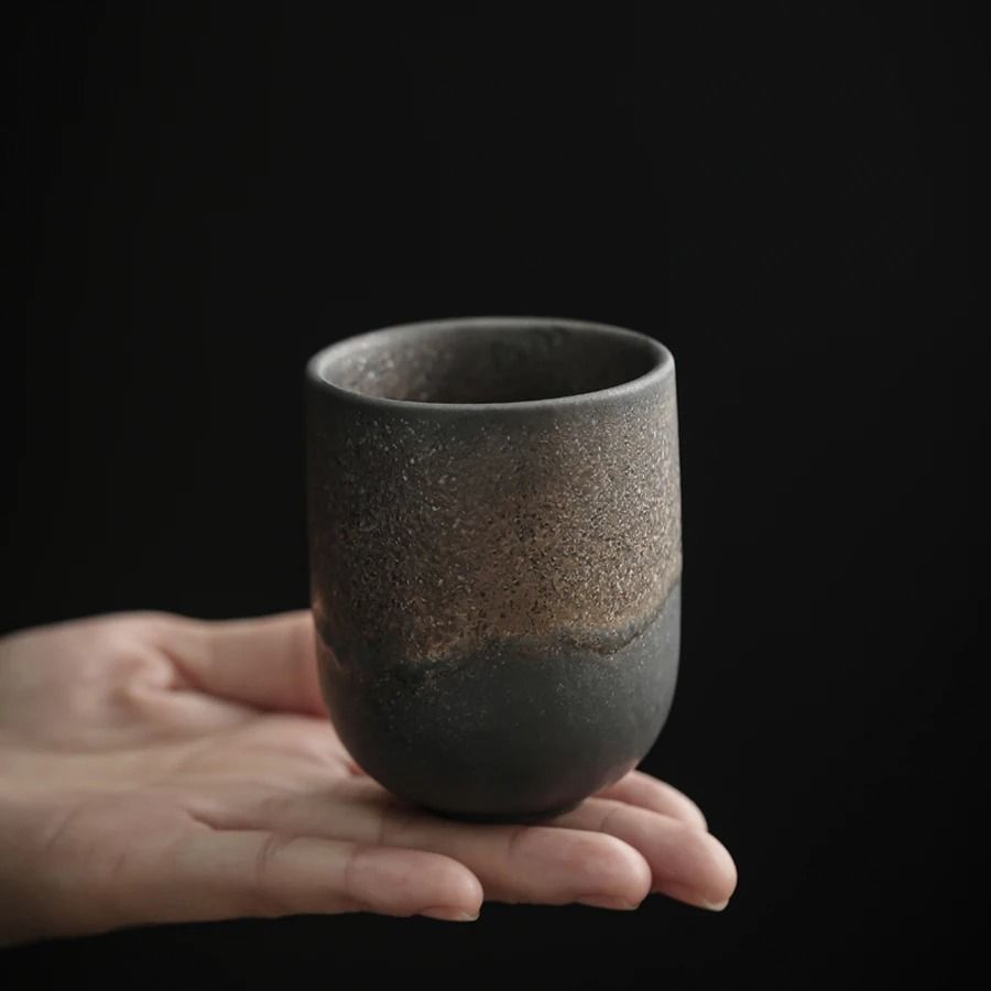 Vintage Japanese Stoneware Cup – Handcrafted Porcelain Kung Fu Tea & Sake Mug