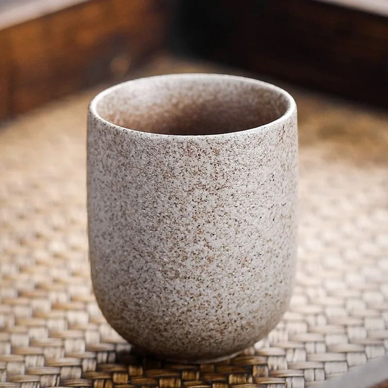 Vintage Japanese Stoneware Cup – Handcrafted Porcelain Kung Fu Tea & Sake Mug