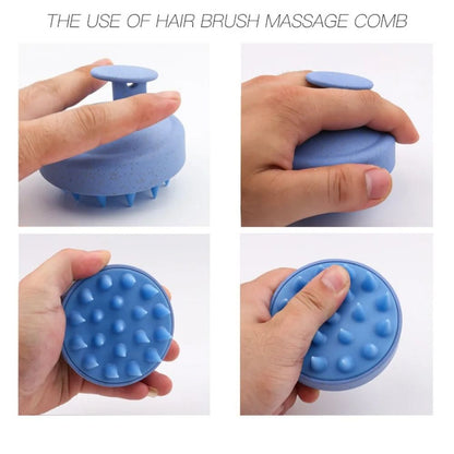 Silicone Shampoo Scalp Massage Brush and Hair Washing Comb for Shower and Bath