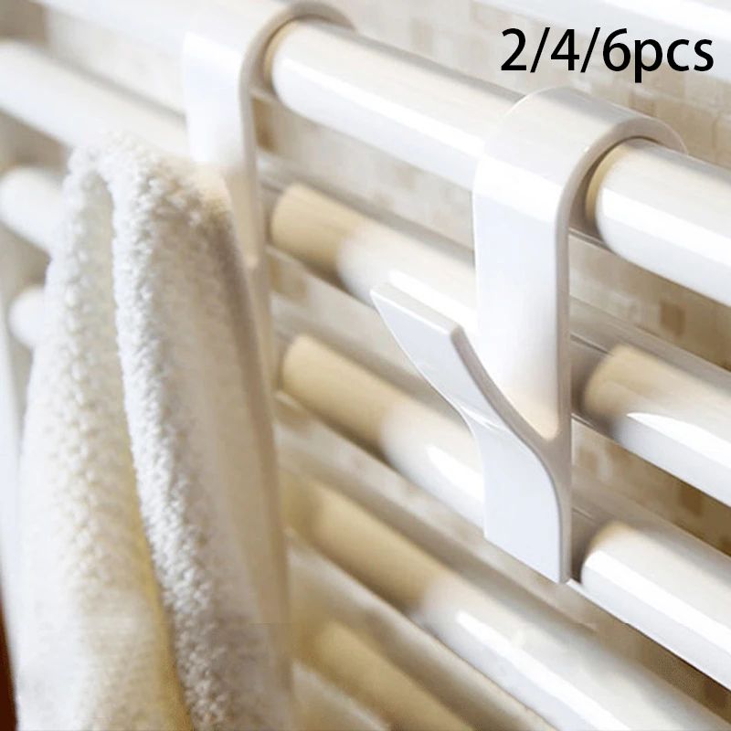 Heated Towel Rail Hooks Set (2–6pcs), Multi-Purpose radiator towel hooks for Towels, Coats & Scarves