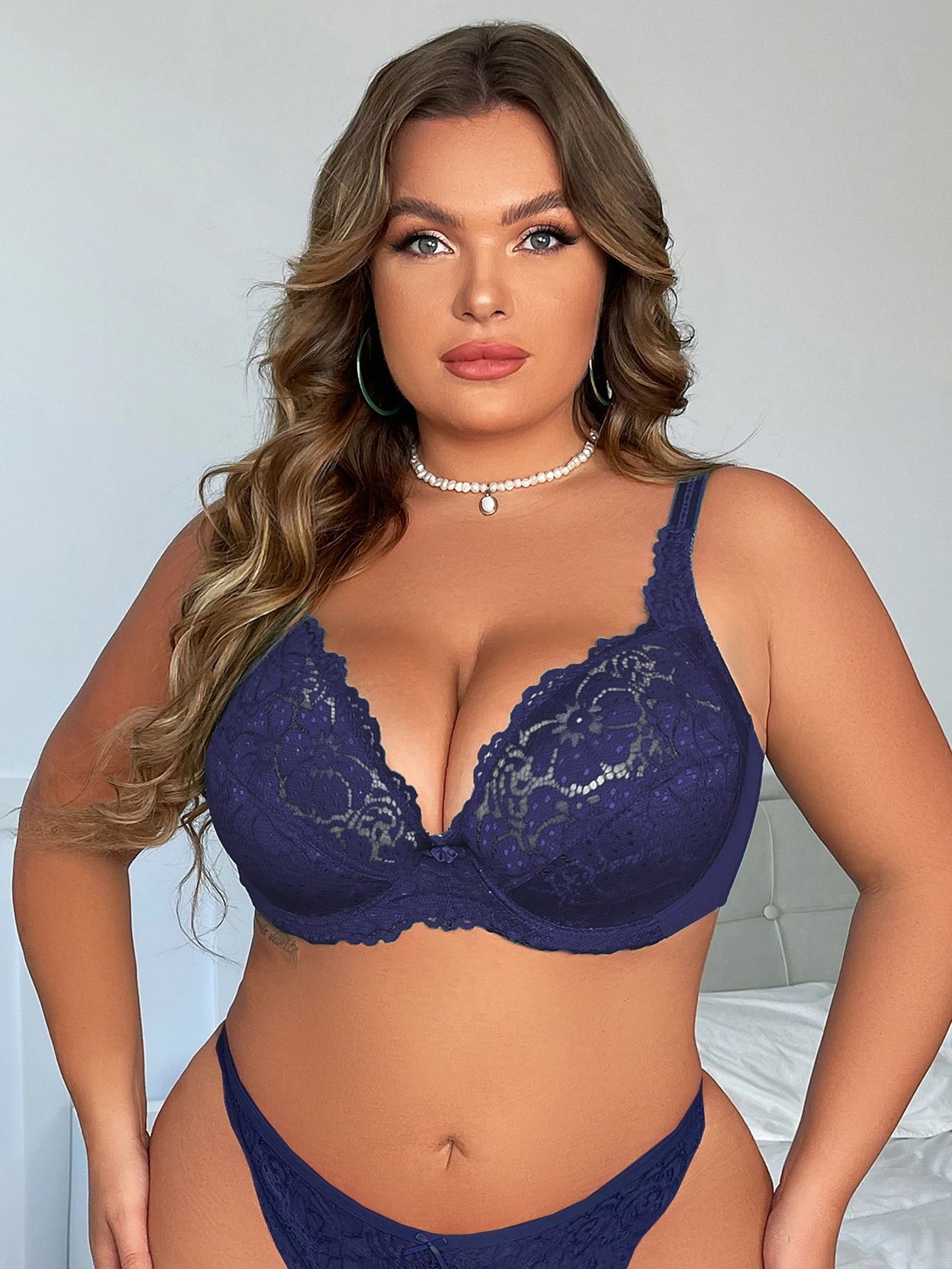 Plus Size Lace Underwire Bra for Women E Cup Supportive Sexy Lingerie