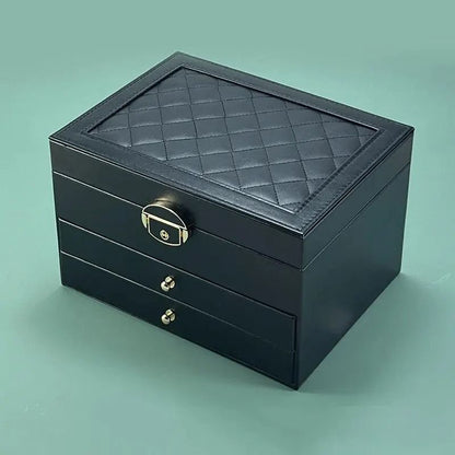 High-End Jewelry Box – Large-Capacity Multi-Layer Drawer Organizer with Oxidation Finish