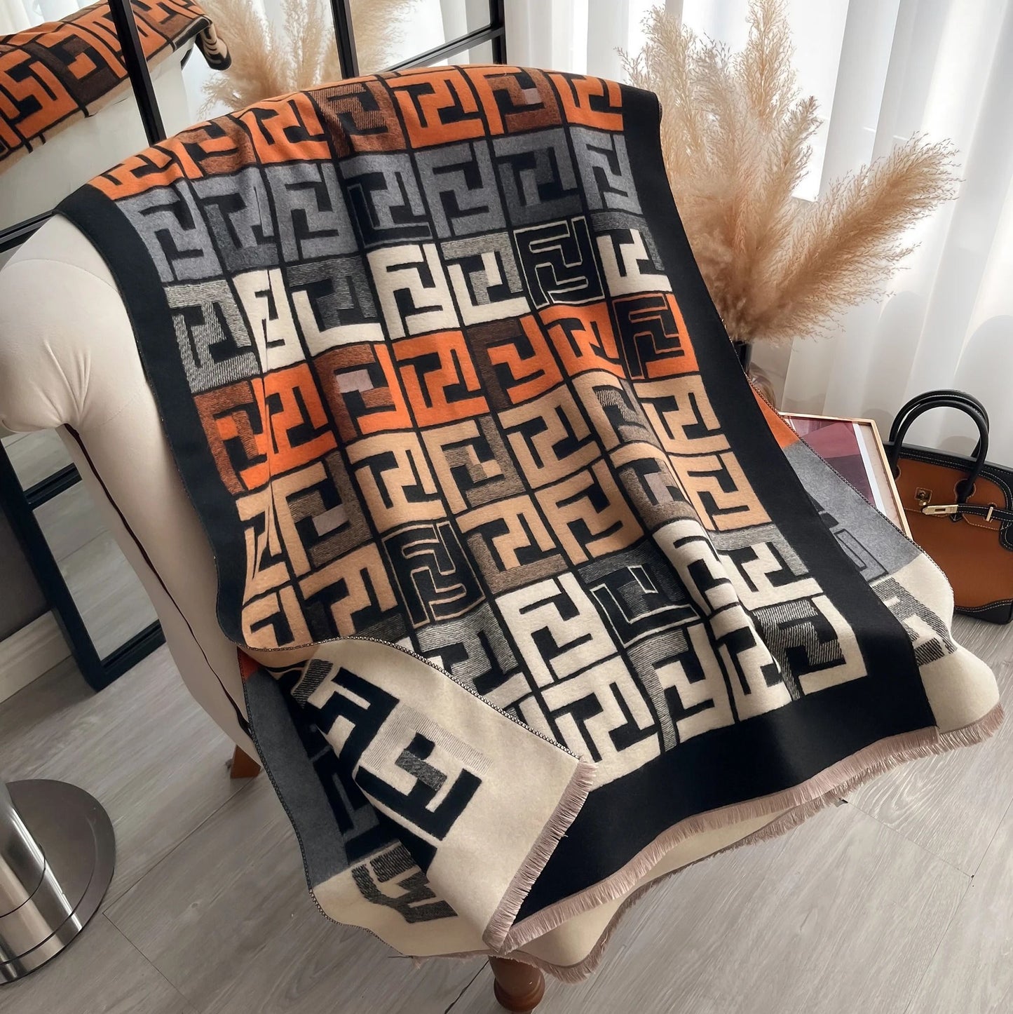 Luxury Two-Sided Print Scarf – Soft Warm Pashmina & Coldproof Winter Blanket Shawl