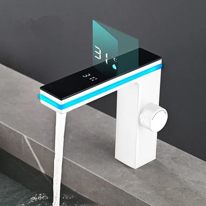 Digital Display Bathroom Basin Faucet – Intelligent LED Brass Deck-Mounted Hot & Cold Mixer Tap