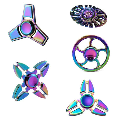 Metal Fidget Spinner Toy – Anti-Stress Alloy Finger Gyro for Adults – Fingertip Spinner
