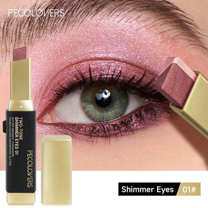 Dual Tone Pearlescent Eyeshadow Stick Waterproof Long Lasting