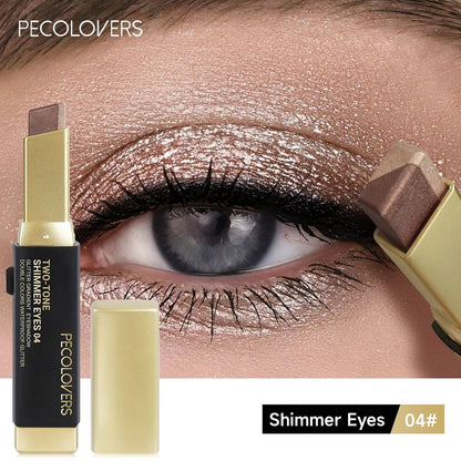 Dual Tone Pearlescent Eyeshadow Stick Waterproof Long Lasting