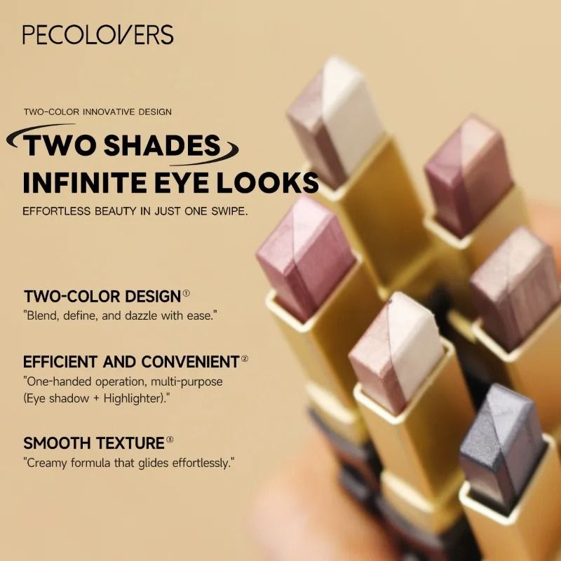 Dual Tone Pearlescent Eyeshadow Stick Waterproof Long Lasting