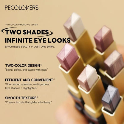 Dual Tone Pearlescent Eyeshadow Stick Waterproof Long Lasting