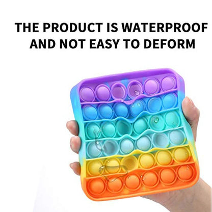 Rainbow Square Pop It Fidget Toy – Calming Sensory Stress Relief for Kids & Adults