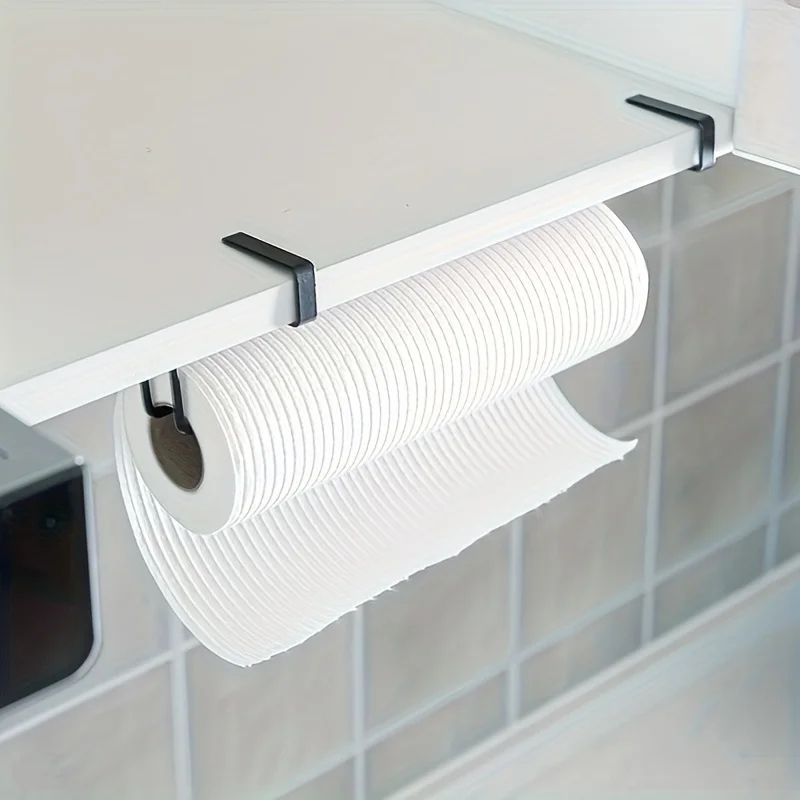 Drill-Free Wall Mounted Paper Towel Holder & Plastic Wrap Organizer
