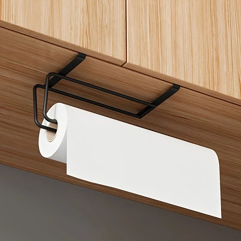 Drill-Free Wall Mounted Paper Towel Holder & Plastic Wrap Organizer