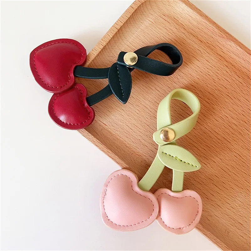 Cherry Keychain Pendant – DIY Craft Accessories for Bag Decoration, Heart Key Chain – Cute & Customizable Keyring