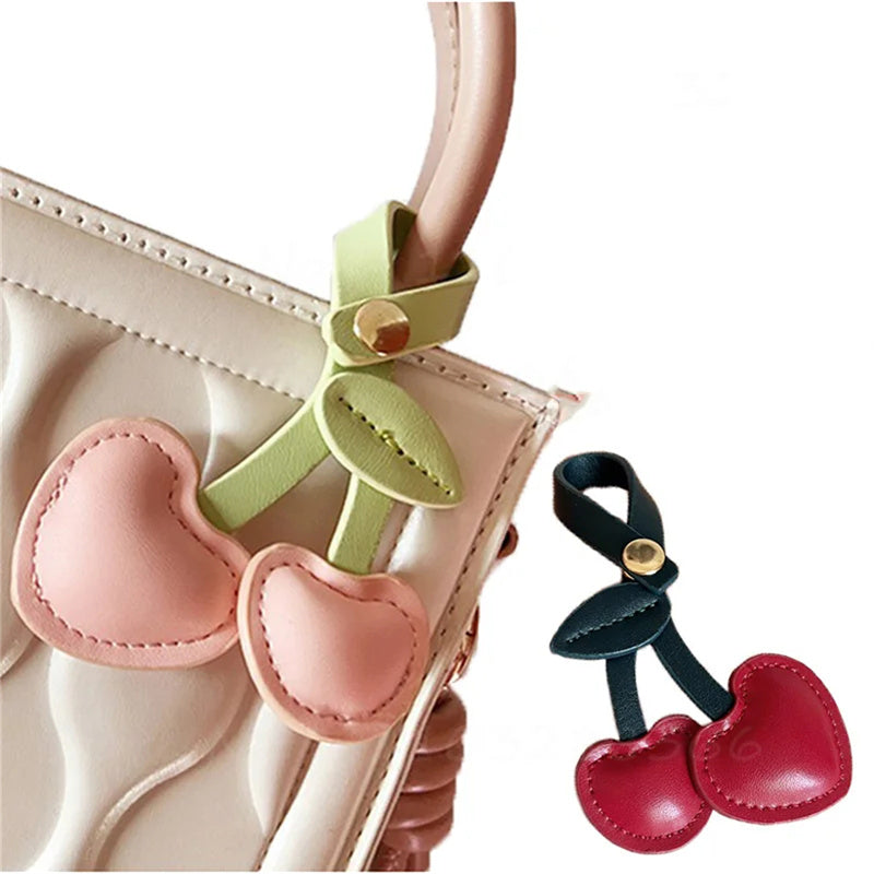 Cherry Keychain Pendant – DIY Craft Accessories for Bag Decoration, Heart Key Chain – Cute & Customizable Keyring