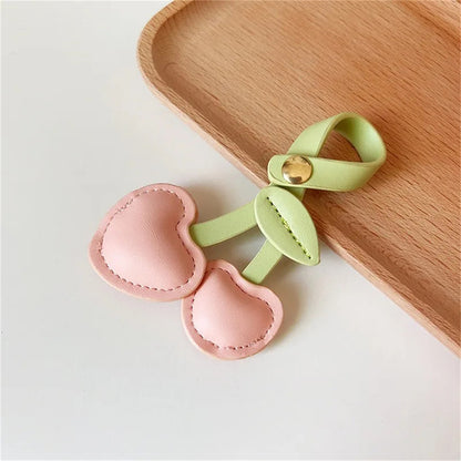 Cherry Keychain Pendant – DIY Craft Accessories for Bag Decoration, Heart Key Chain – Cute & Customizable Keyring