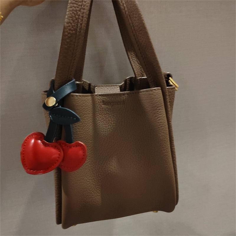 Cherry Keychain Pendant – DIY Craft Accessories for Bag Decoration, Heart Key Chain – Cute & Customizable Keyring