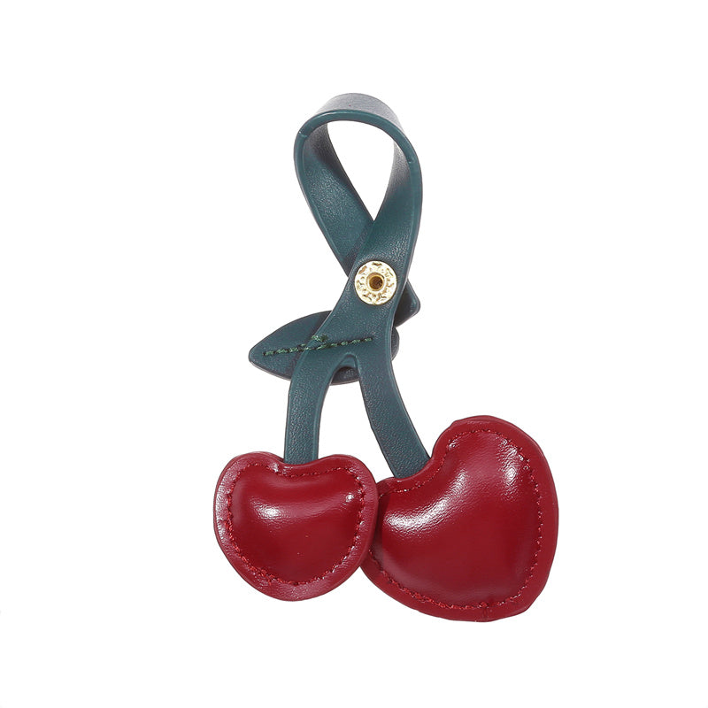 Cherry Keychain Pendant – DIY Craft Accessories for Bag Decoration, Heart Key Chain – Cute & Customizable Keyring