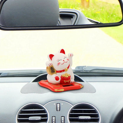 2.5 inch Solar Powered Waving Lucky Cat Figurine