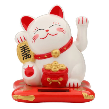 2.5 inch Solar Powered Waving Lucky Cat Figurine