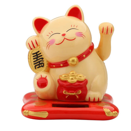 2.5 inch Solar Powered Waving Lucky Cat Figurine