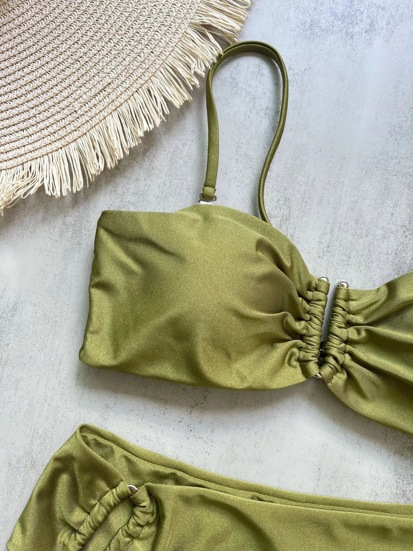 Bandeau Push-Up Bikini Set Womens Brazilian Swimwear 2024