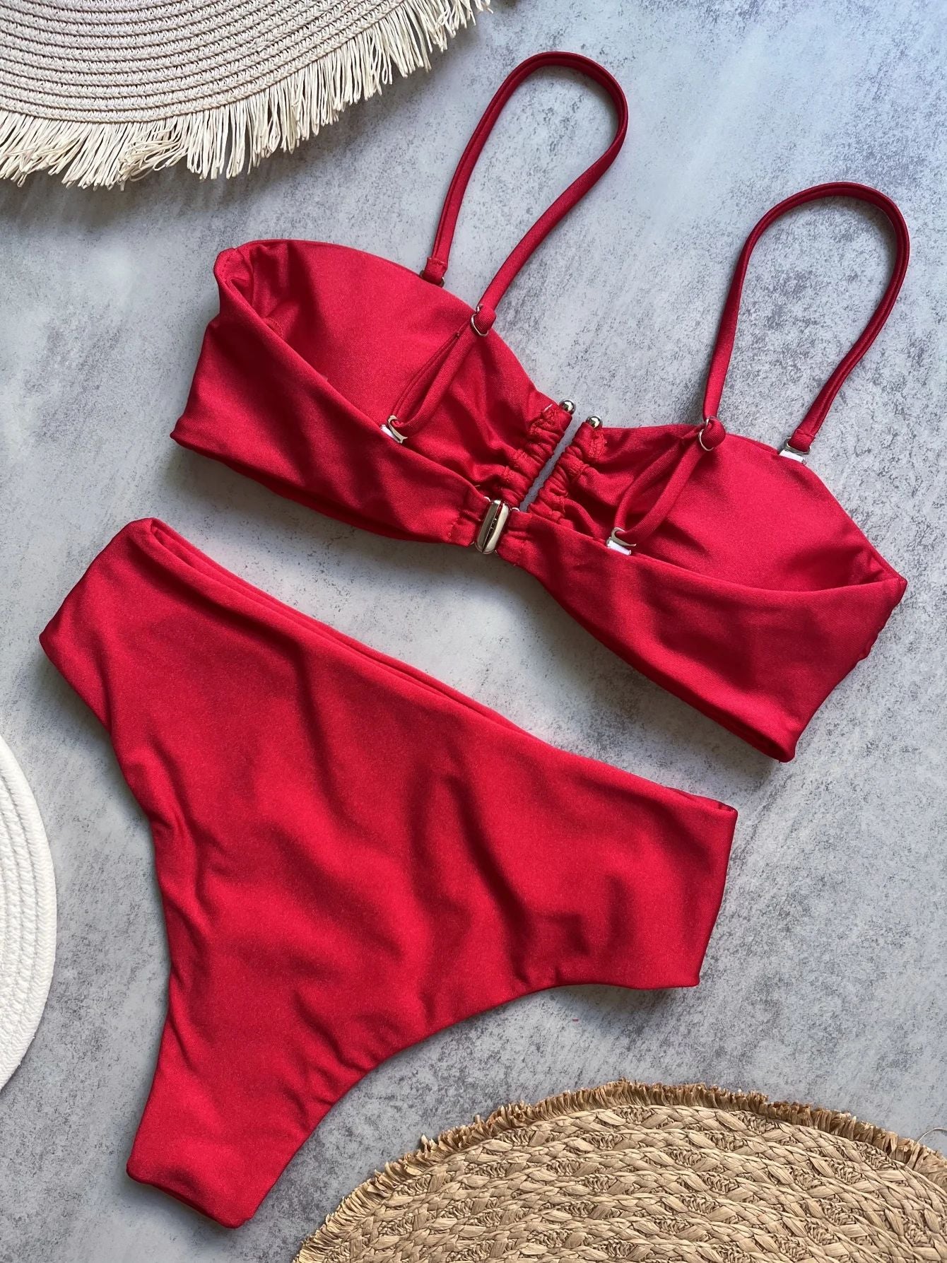 Bandeau Push-Up Bikini Set Womens Brazilian Swimwear 2024
