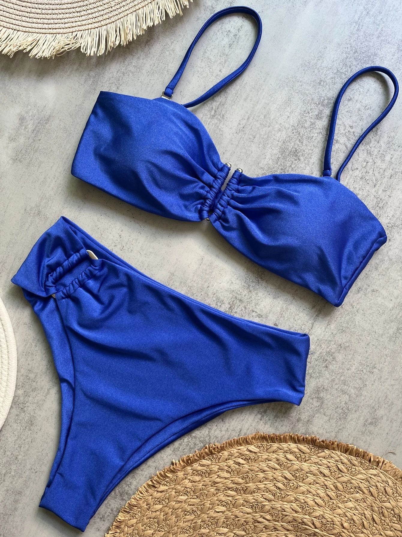 Bandeau Push-Up Bikini Set Womens Brazilian Swimwear 2024