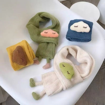 FluffCloud 3D Knitted Baby Scarf – Warm Winter Neck Cover for Kids