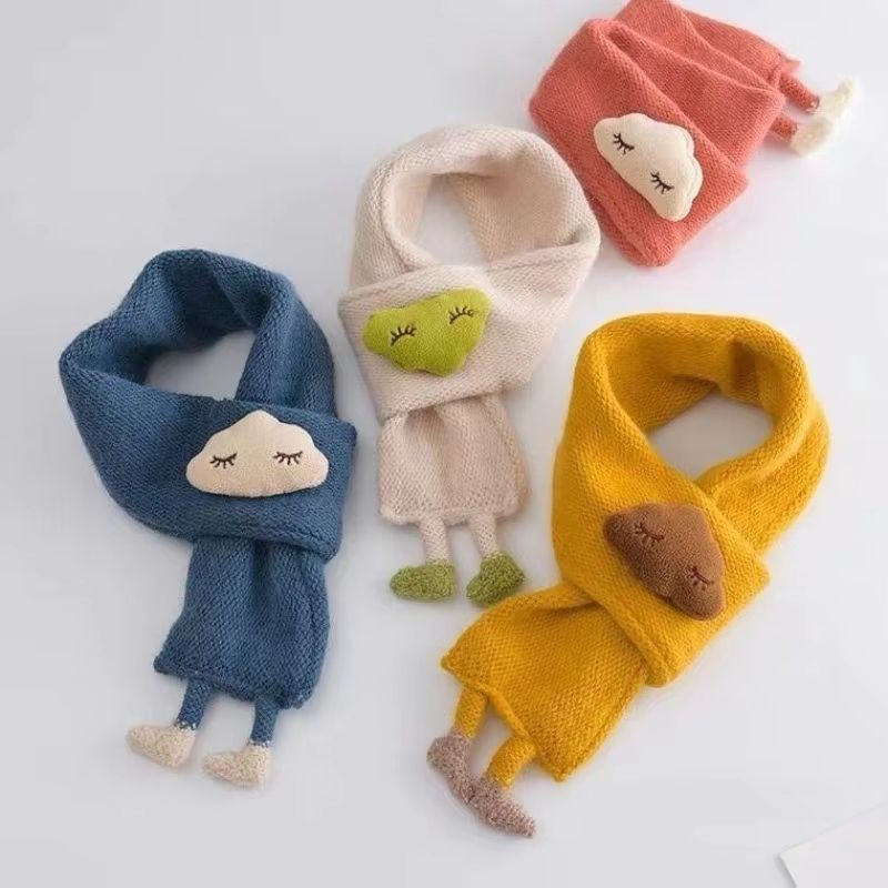 FluffCloud 3D Knitted Baby Scarf – Warm Winter Neck Cover for Kids